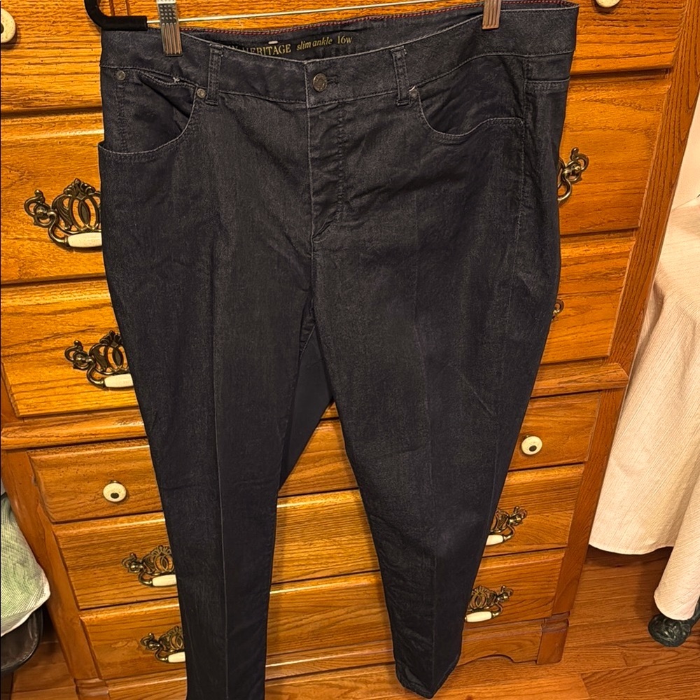 TALBOTS Dark Wash Blue Jeans Slim Ankle 16W Heritage Style